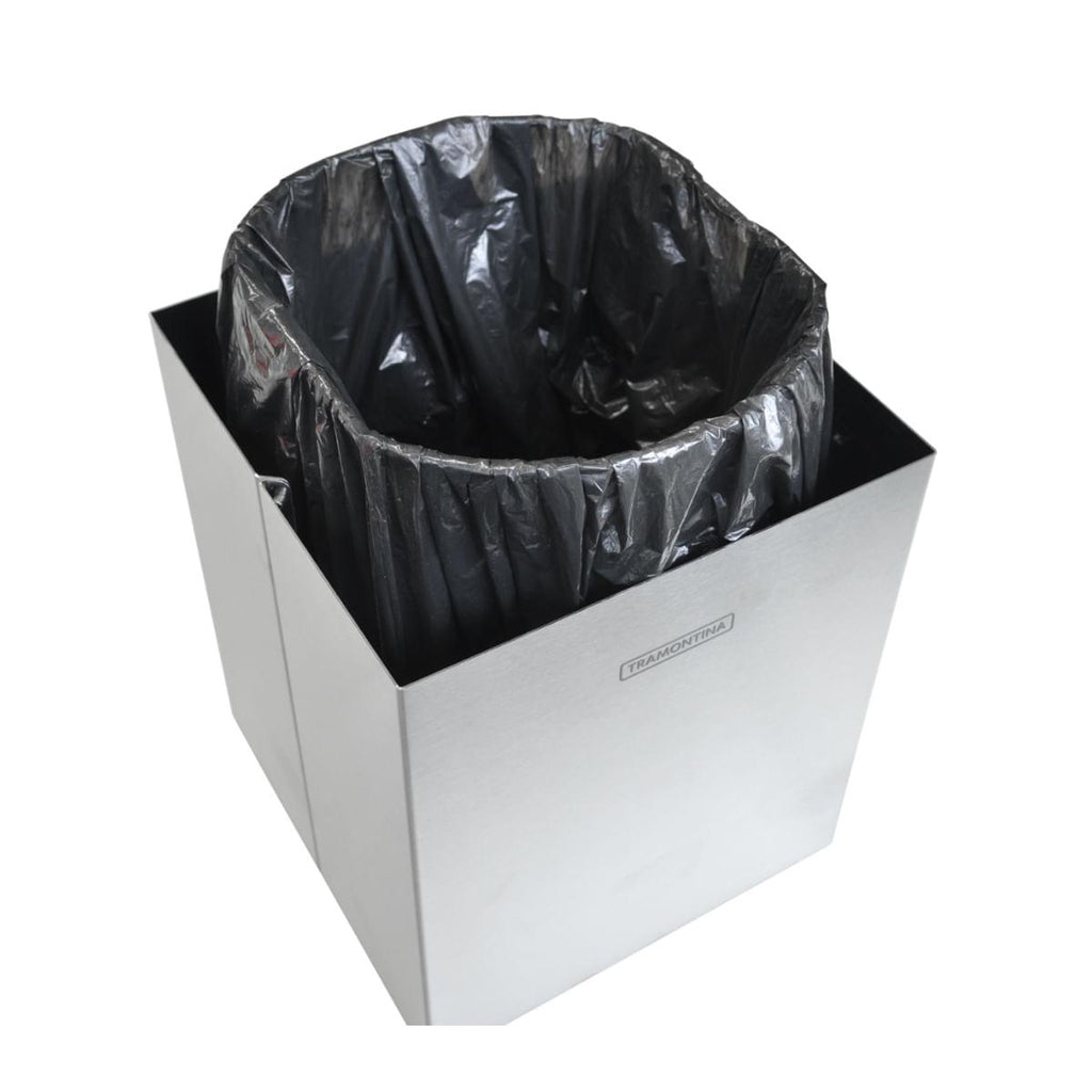 Lixeira Inox Luz Tramontina com Acabamento Scotch Brite 4,5 L