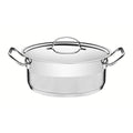 Caçarola Rasa Tramontina Professional Aço Inox 4,7L com Tampa Plana e Fundo Triplo 24cm