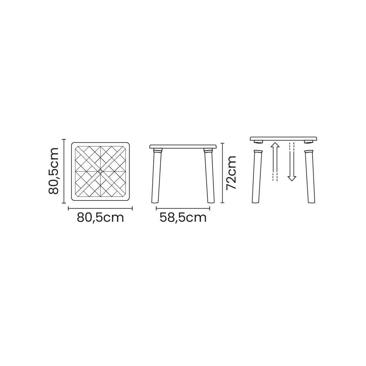 Mesa Tramontina Sancho 80 x 80 cm em Polipropileno Vermelho
