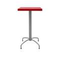 Mesa Quadrada Tramontina Gama 59 cm Alta em Polipropileno Vermelho com Base em Aço Carbono