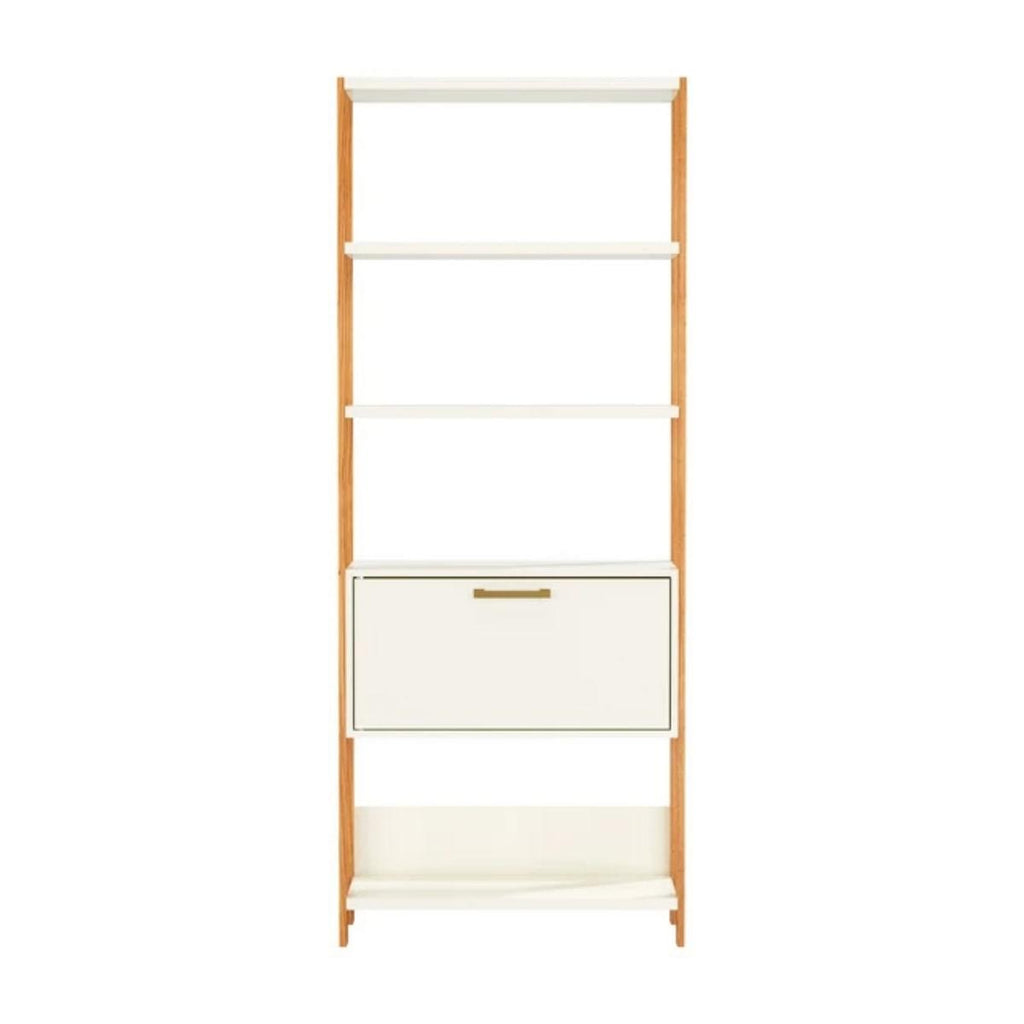 Estante 5 Prateleiras 1 `Porta Off White Freijó 73x32x185 cm Dalla Costa