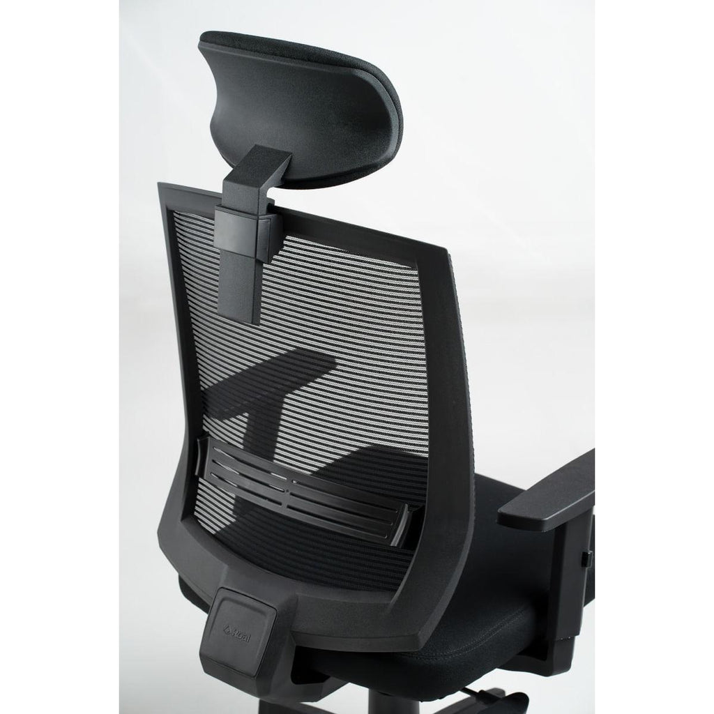 Cadeira para Escritório Presidente Giratória Ergonômica New Opus Roal Preto Encosto em Tela