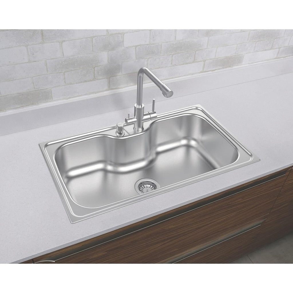 Cuba de Sobrepor Tramontina Morgana Maxi 86x50 cm em Aço Inox Acetinado com Válvula 93801122