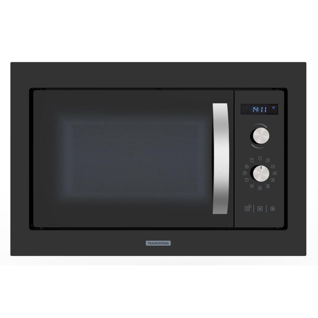 Micro-ondas de Embutir Tramontina Glass Cook 60 25 L em Vidro Temperado Preto 8 Funções