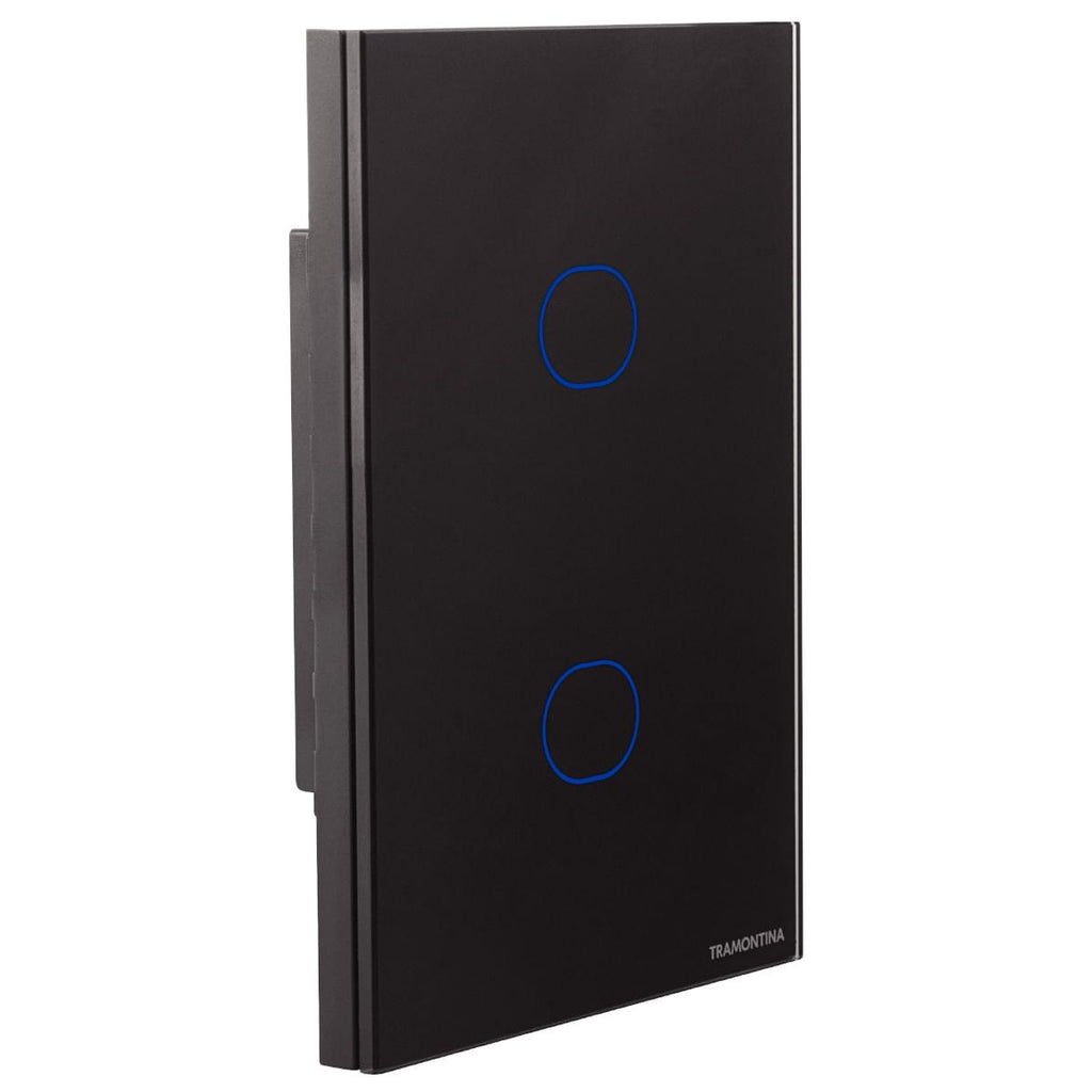 Interruptor Touch Wi-Fi Smart Tramontina Preto com 2 Canais
