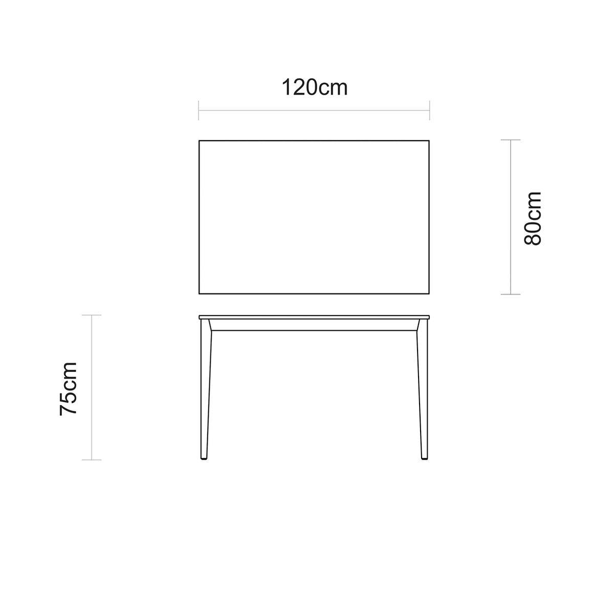 Mesa de Madeira Tramontina London Retangular 120 cm em Tauarí Amêndoa 6 Lugares