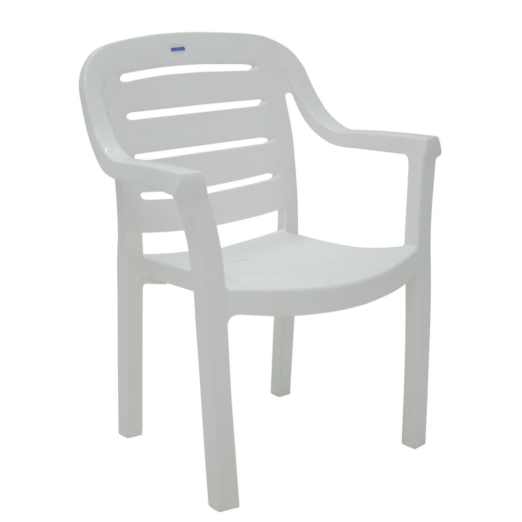Cadeira Tramontina Miami Branco com Braços Encosto Horizontal em Polipropileno