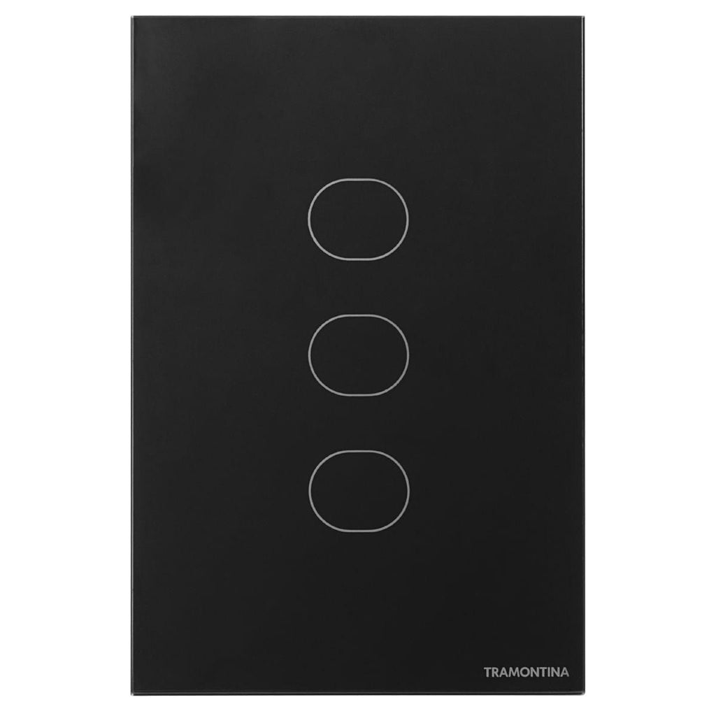 Interruptor Touch Wi-Fi Smart Tramontina Preto com 3 Canais
