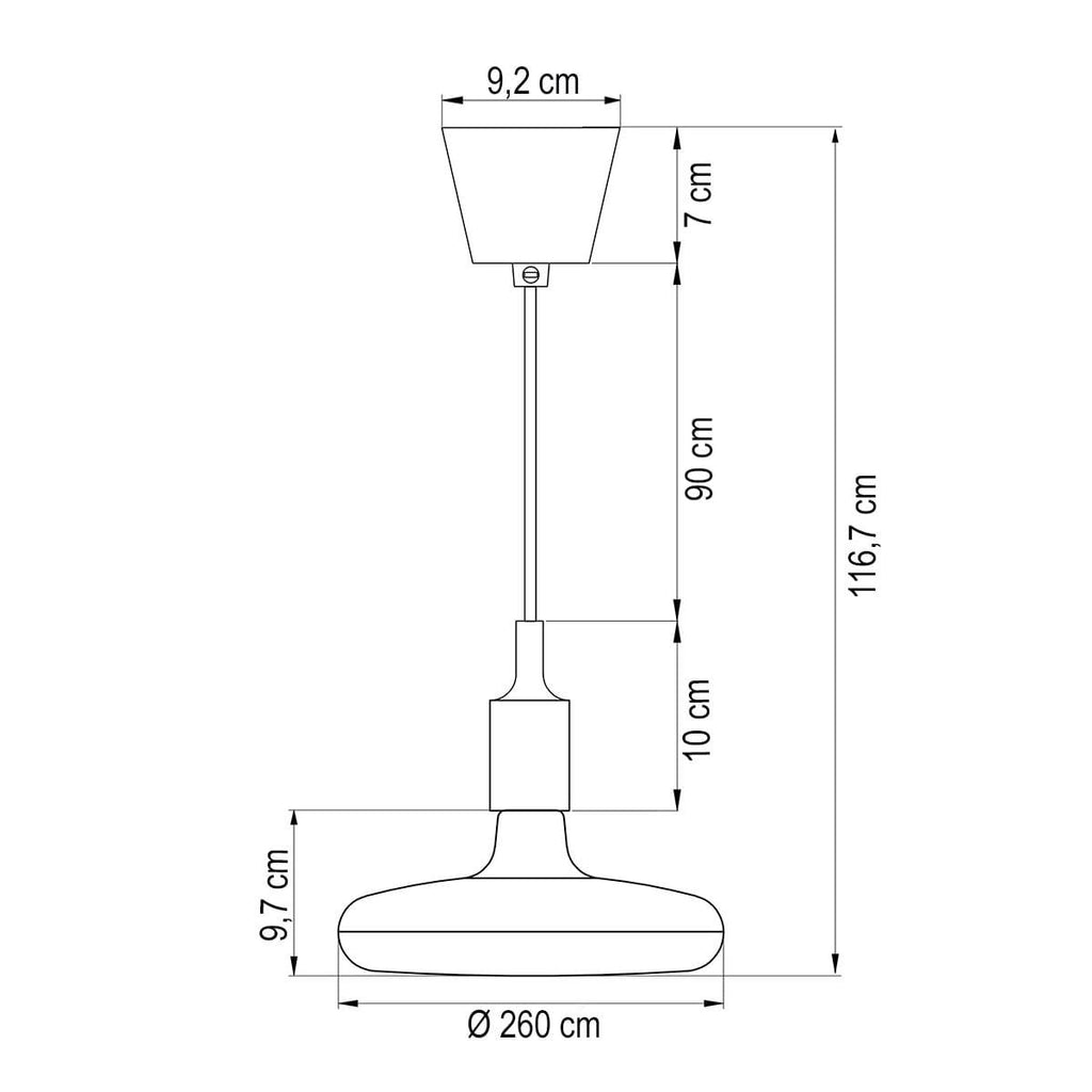 Luminária Pendente UFO 36 W 3000 K Tramontina Preta