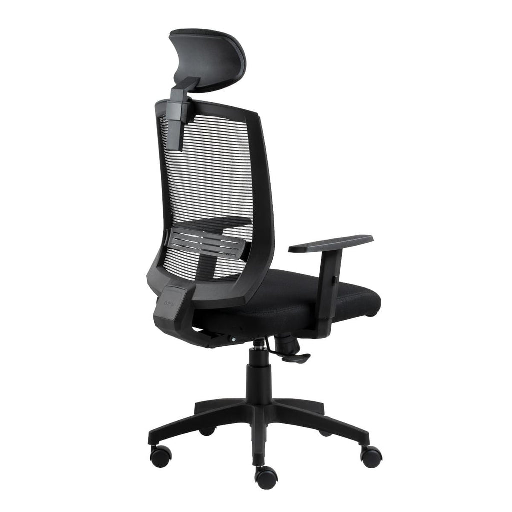 Cadeira para Escritório Presidente Giratória Ergonômica New Opus Roal Preto Encosto em Tela