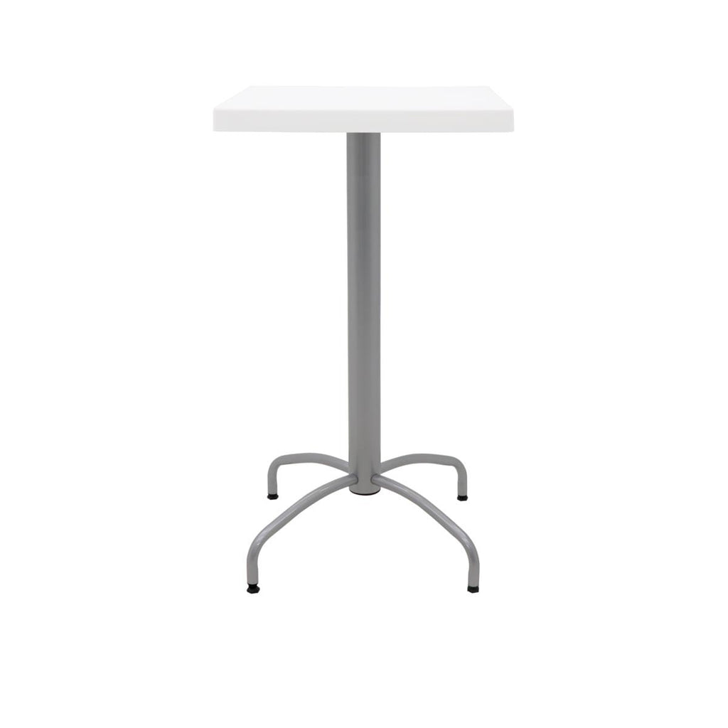 Mesa Quadrada Tramontina Gama 59 cm Alta em Polipropileno Branco com Base em Aço Carbono