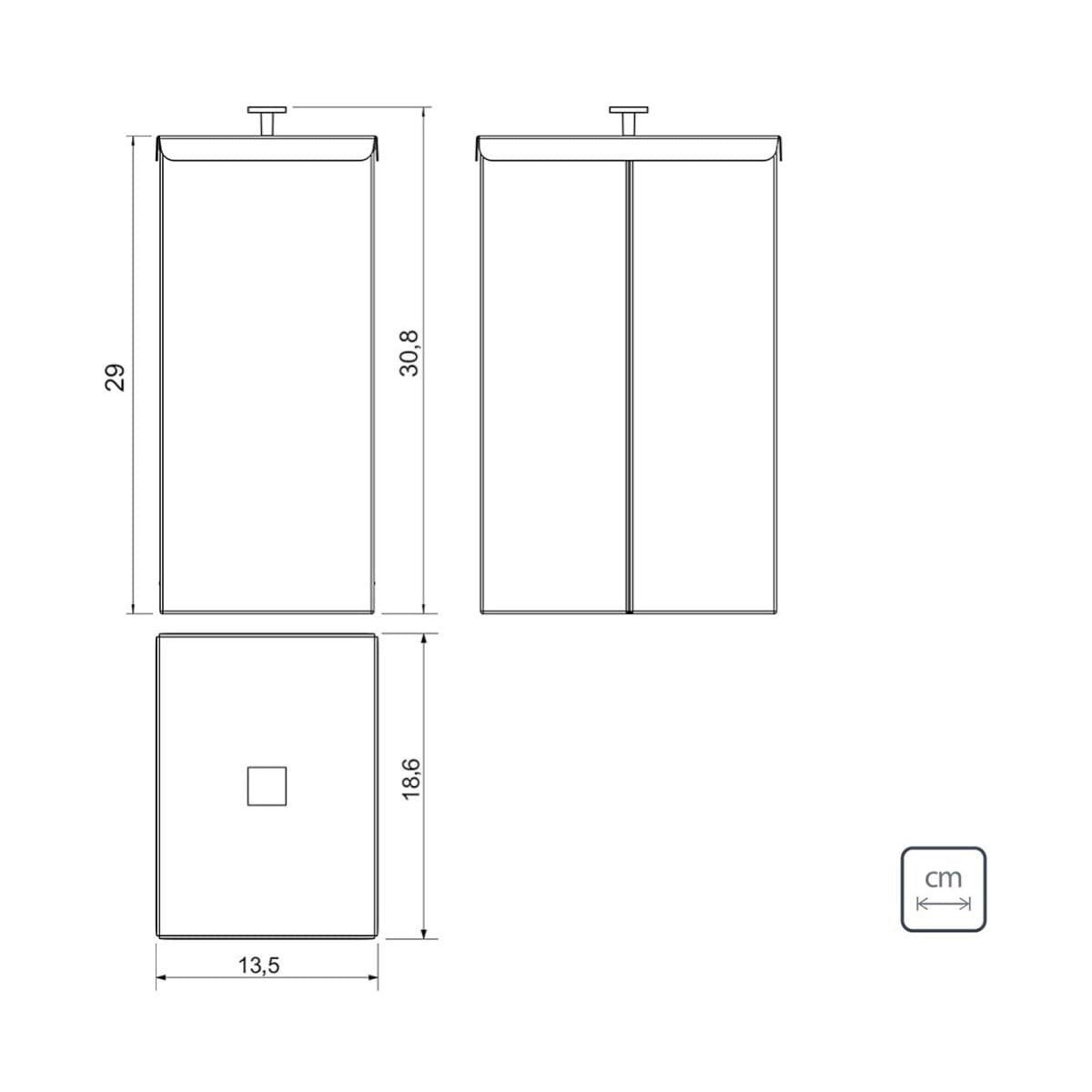 Lixeira Tramontina Luz Slim em Aço Inox com Revestimento Black Matte 5,5 Litros