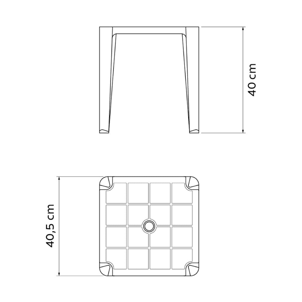Mesa de Apoio Tramontina Pituba ECO 40 x 40 x 40 cm em Polipropileno Preto