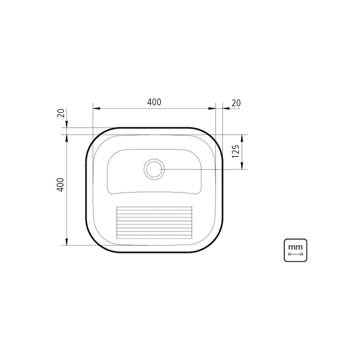 Tanque Tramontina Hera 25 L em Aço Inox Acetinado 40 x 40 cm com Válvula
