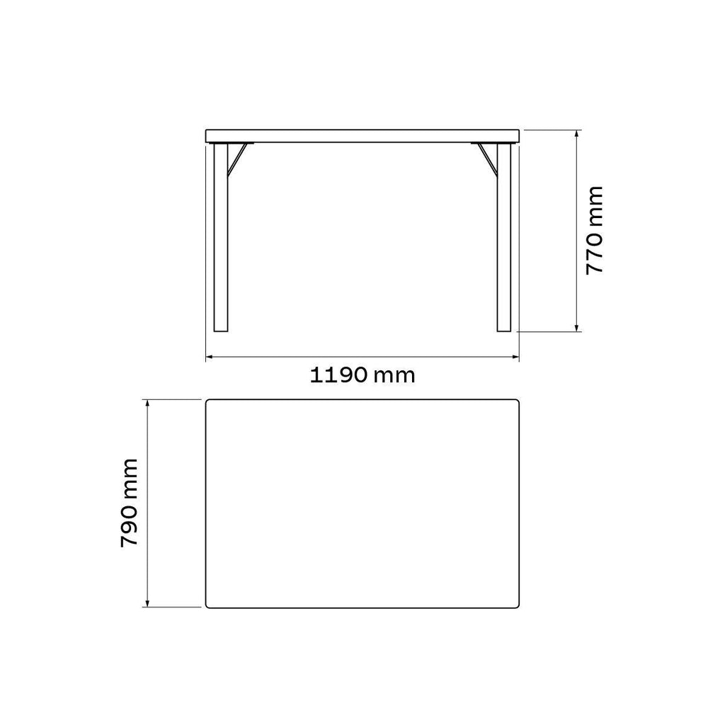Mesa Tramontina 119 x 79 cm Beta em Polipropileno Grafite com Base em Alumínio Polido