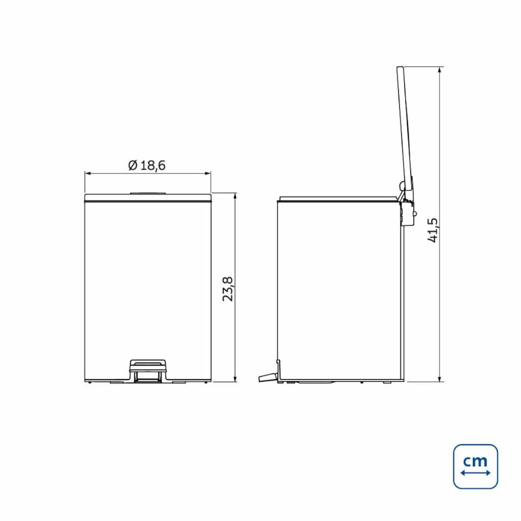 Lixeira com Pedal Tramontina Loop Aço Inox Polido 3 Litros