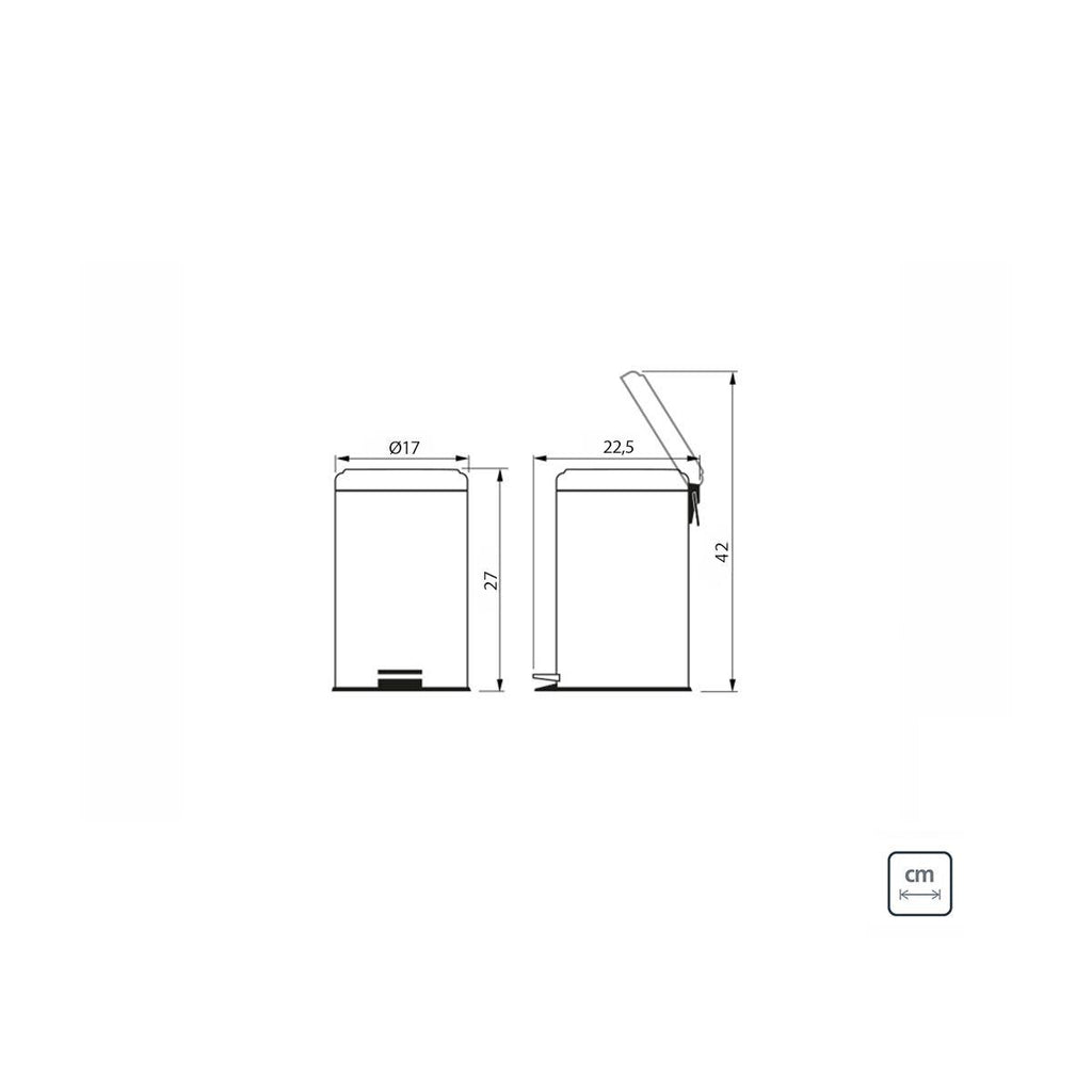 Lixeira Inox com Pedal Tramontina Polido e Balde Interno 3 L