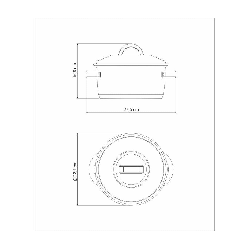 Caçarola Tramontina Solar Funda em Aço Inox Fundo Triplo com Tampa e Alças 20 cm 3,6 L