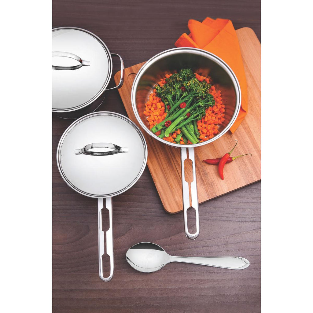 Caçarola Funda Tramontina Allegra Aço Inox Fundo Triplo 16 cm 1,5 L