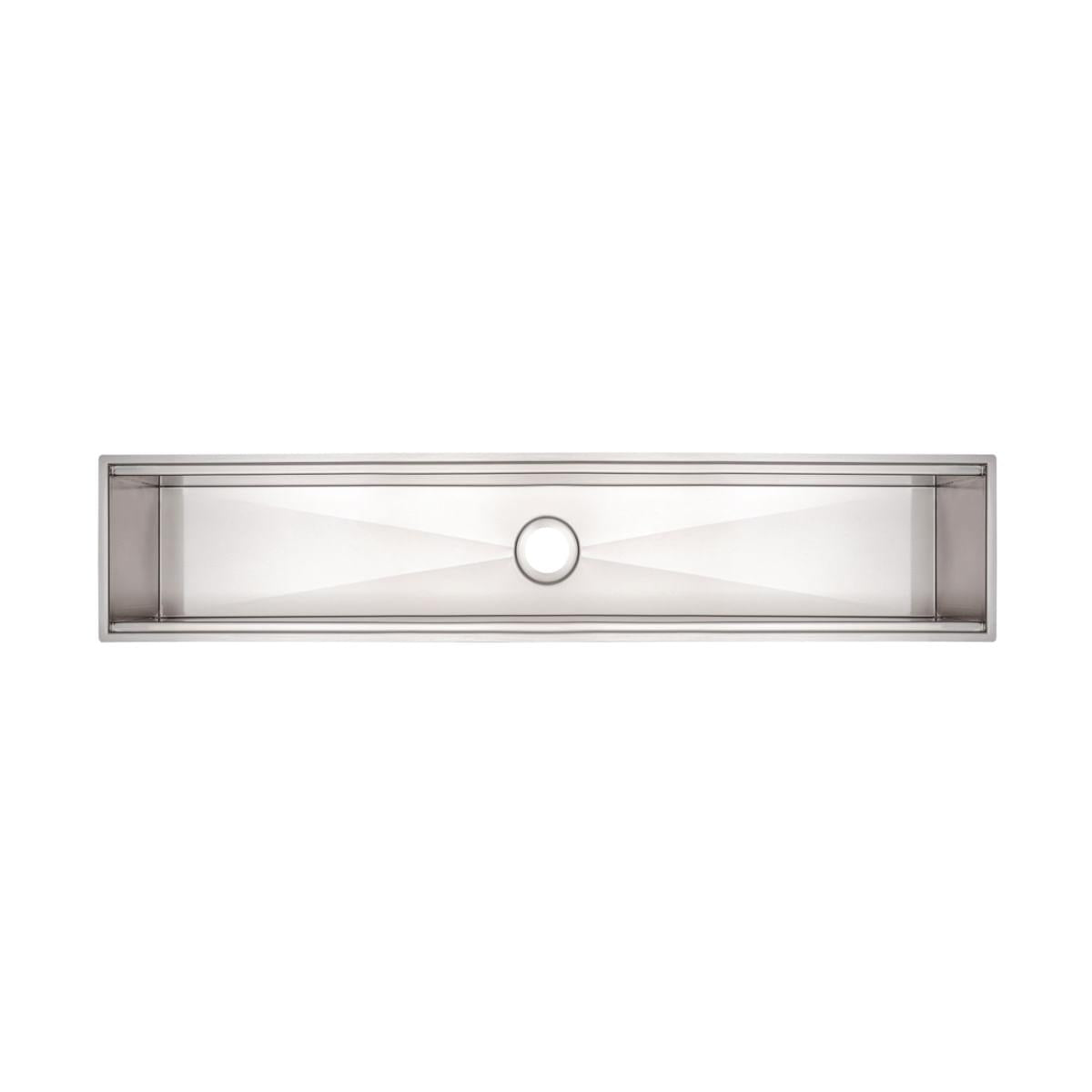 Canal Organizador em Aço Inox Tramontina para Sobrepor com Acabamento Scotch Brite 90x18 cm