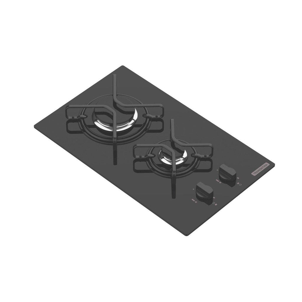 Cooktop a Gás Tramontina Dominó 2GG 30 em Vidro Temperado Preto 2 Queimadores