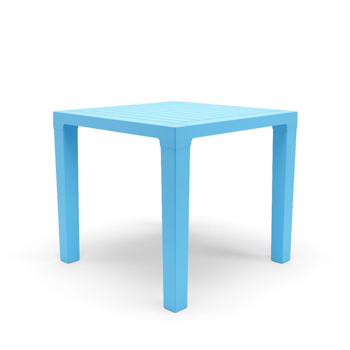 Mesa Niala Quadrada Azul Celeste 80cm em Polipropileno Plaxmetal