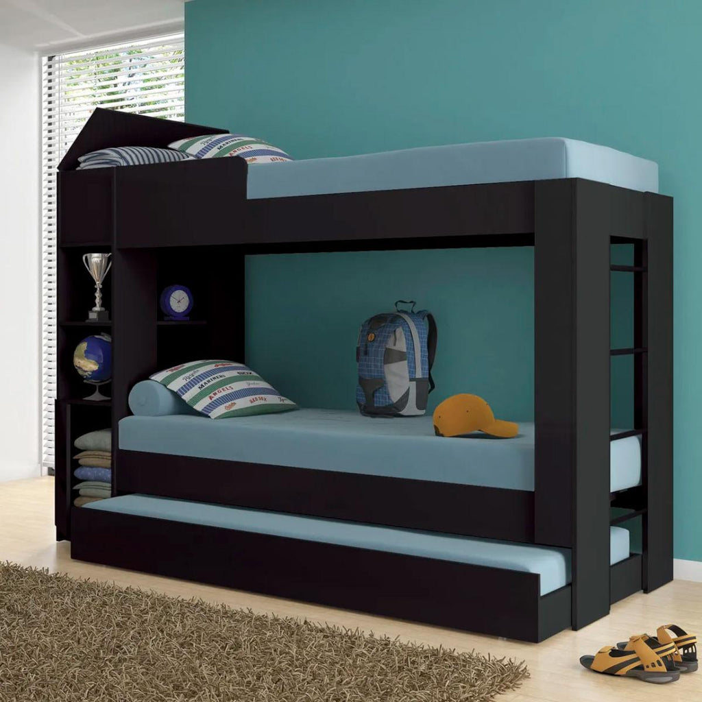 Treliche Ditália CM-15 Preto com Cama Auxiliar e Prateleiras