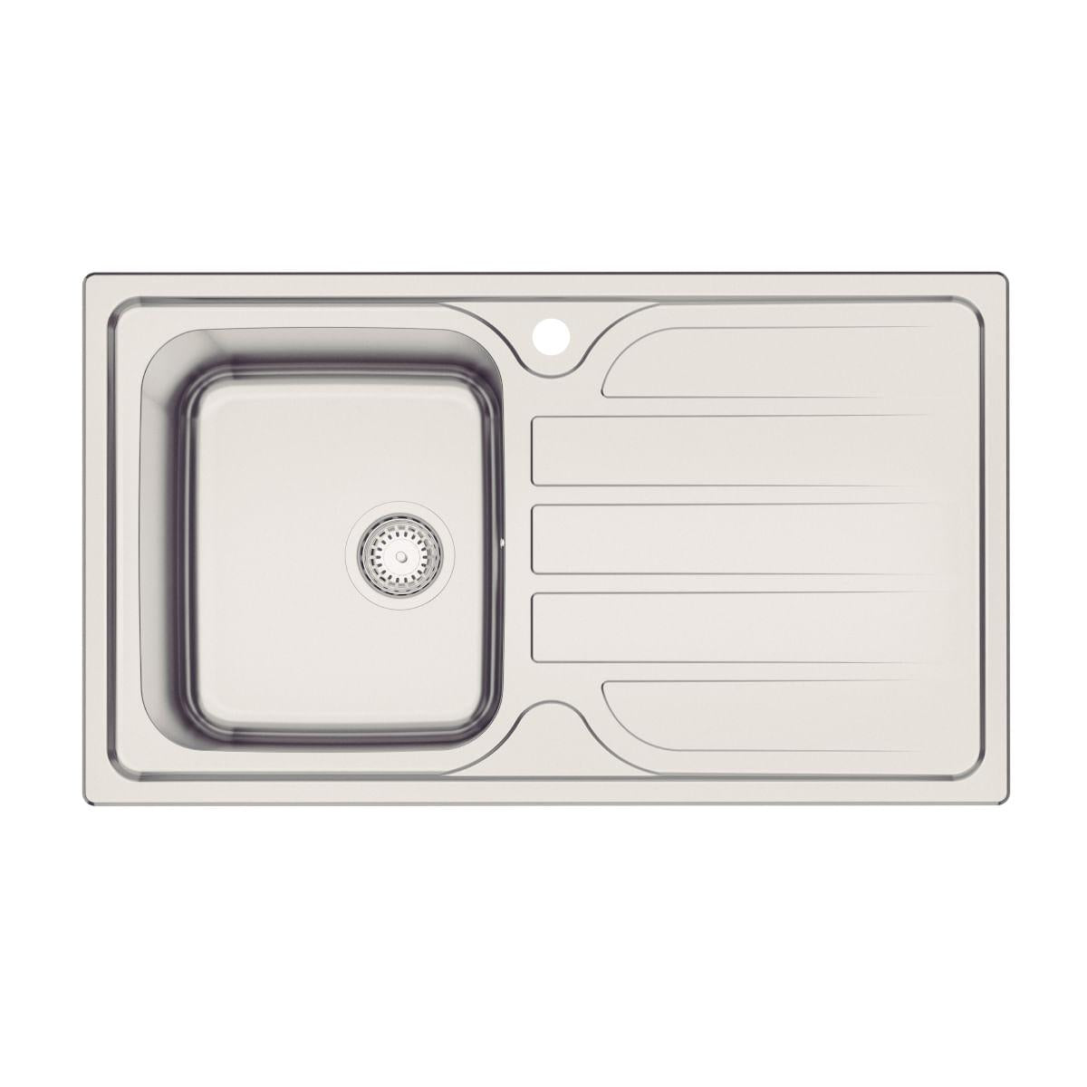 Cuba de Sobrepor Tramontina Marea Deep 34 Aço Inox Acetinado 86 x 50 cm com Furo para Torneira