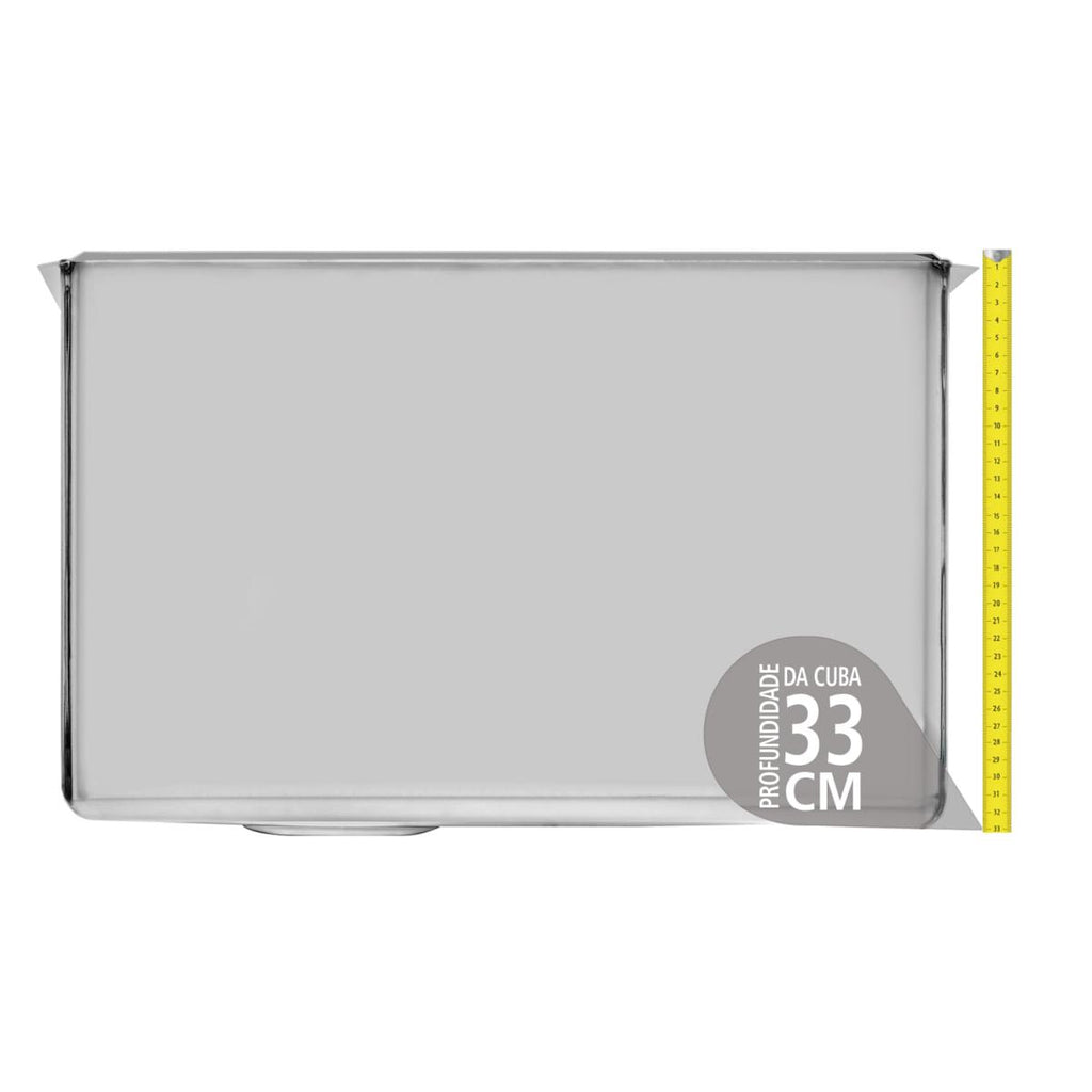Tanque de Embutir Tramontina Jumbo 106 L em Aço Inox 70 x 50 cm