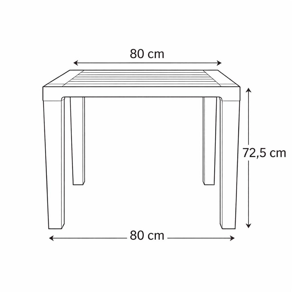 Mesa Niala Quadrada Azul Celeste 80cm em Polipropileno Plaxmetal