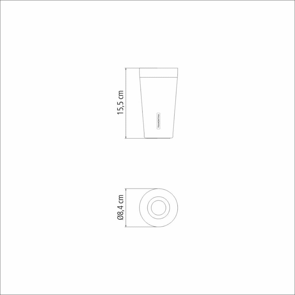 Copo Térmico Tramontina Exata em Aço Inox Azul sem Tampa 420 ml