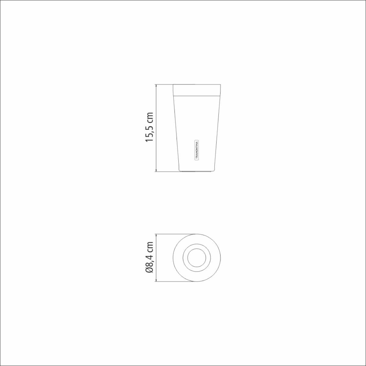Copo Térmico Tramontina Exata em Aço Inox Azul sem Tampa 420 ml
