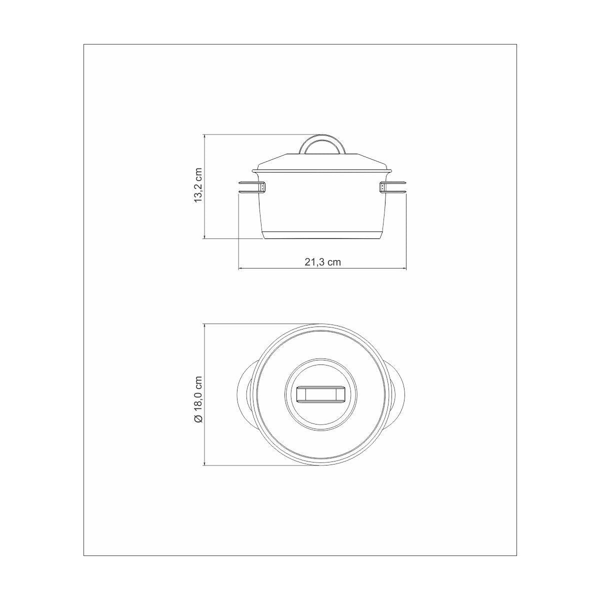 Caçarola Tramontina Solar Funda em Aço Inox Fundo Triplo com Tampa e Alças 16 cm 1,8 L