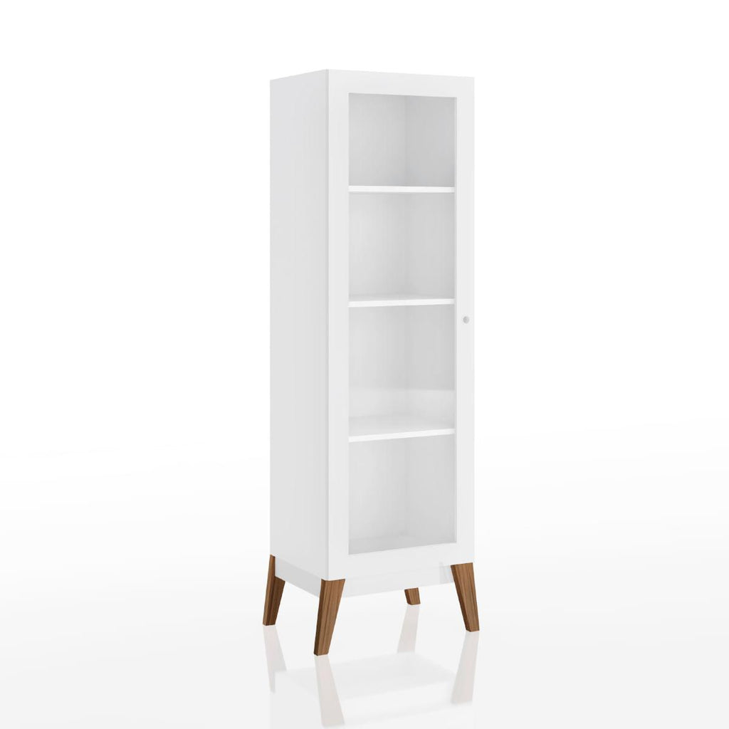 Cristaleira Malta 1 Porta Vidro 40x37x158 cm Branco Genialflex