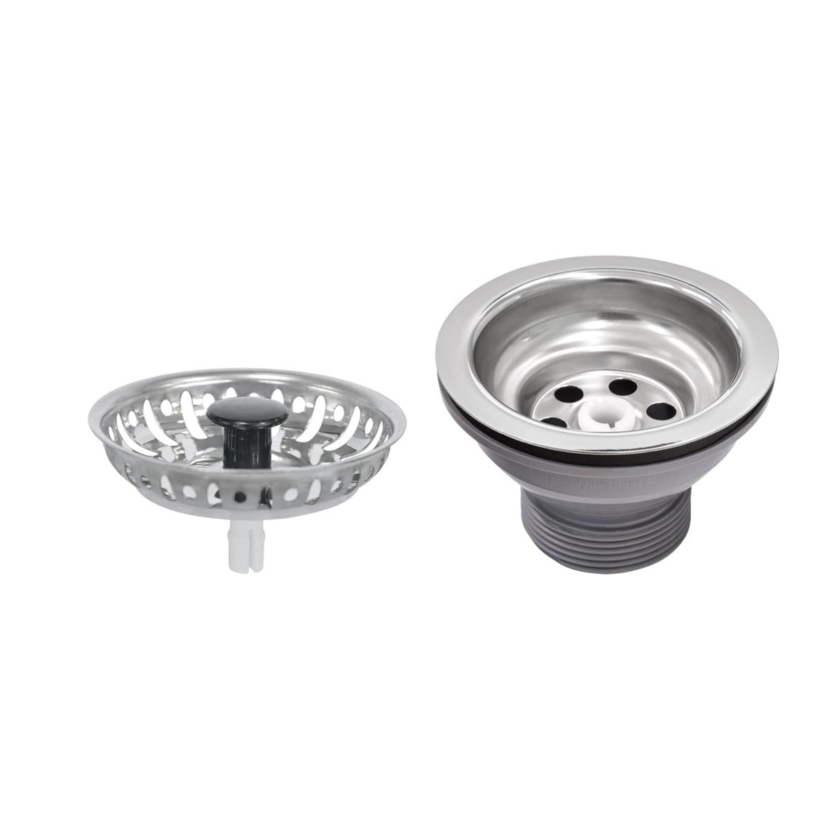 Cuba de Embutir Tramontina Luna 30 BL Standard em Aço Inox Polido 30 cm com Válvula