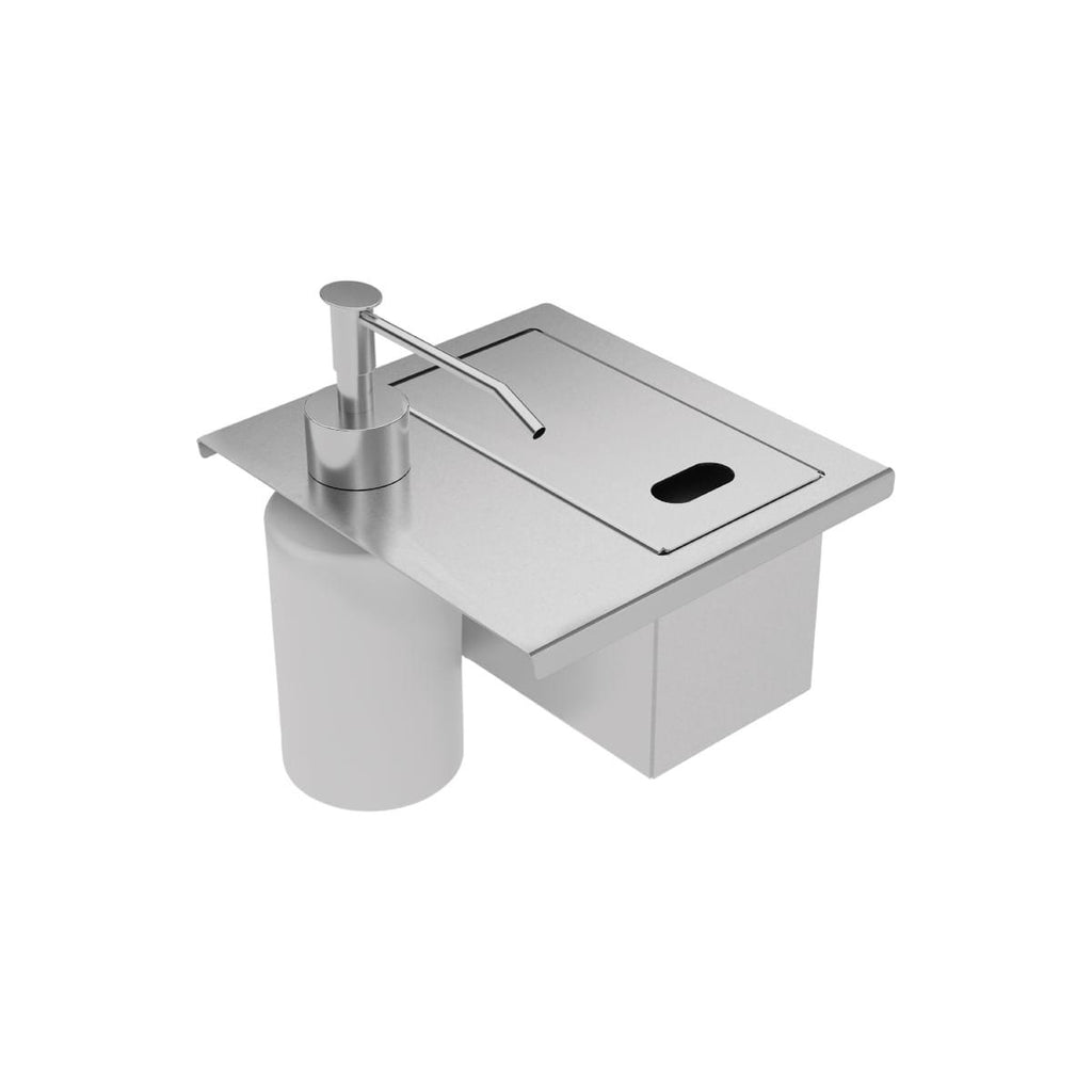 Porta Esponja Tramontina e Dosador de Sabão Líquido em Aço Inox para canal organizador