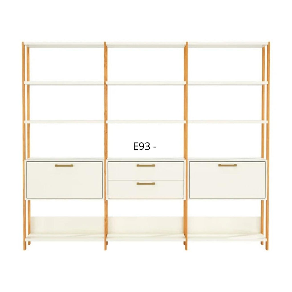 Estante 2 Portas 2 Gavetas Off White Freijó 216x32x185 cm Dalla Costa