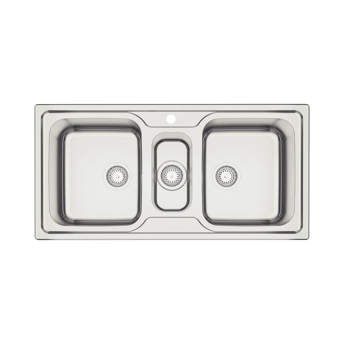 Cuba de Sobrepor Tramontina Marea Deep 2.5C 34 Aço Inox Acetinado 100 x 50 cm Furo para Torneira