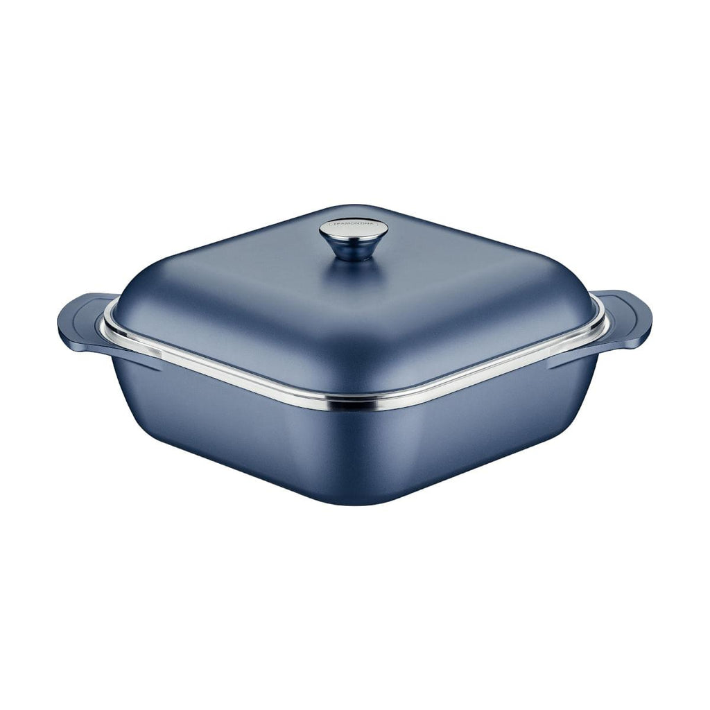 Caçarola Tramontina Quadrada Lyon em Alumínio Starflon 28 cm 5,5 L Azul Elementar