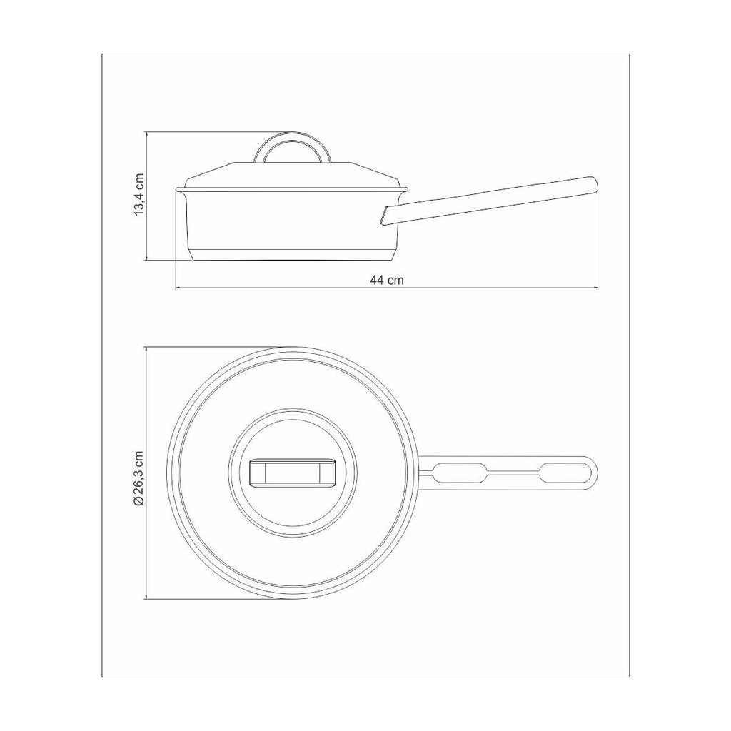 Frigideira Tramontina Solar em Aço Inox Fundo Triplo com Tampa e Cabo 24 cm 3,3 L