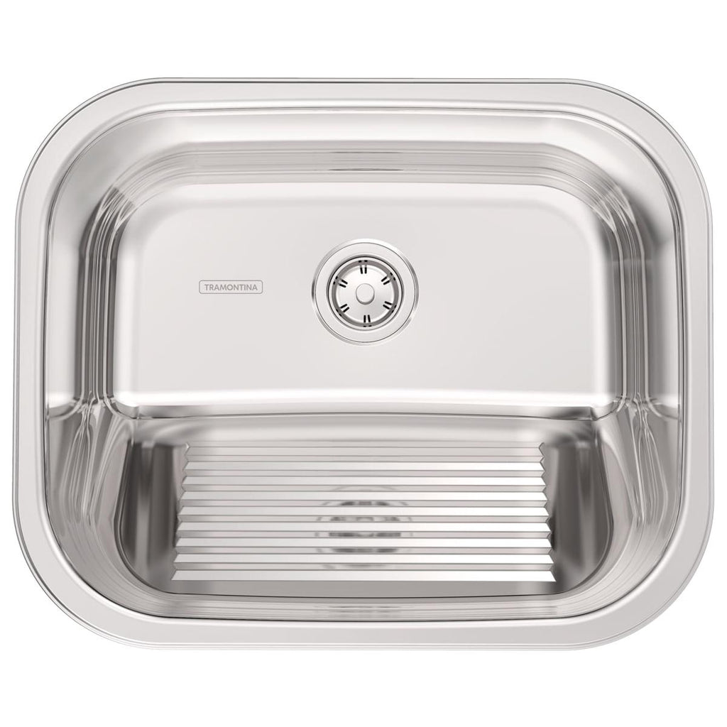 Tanque Tramontina Hera 34 L em Aço Inox Polido 50 x 40 cm com Válvula