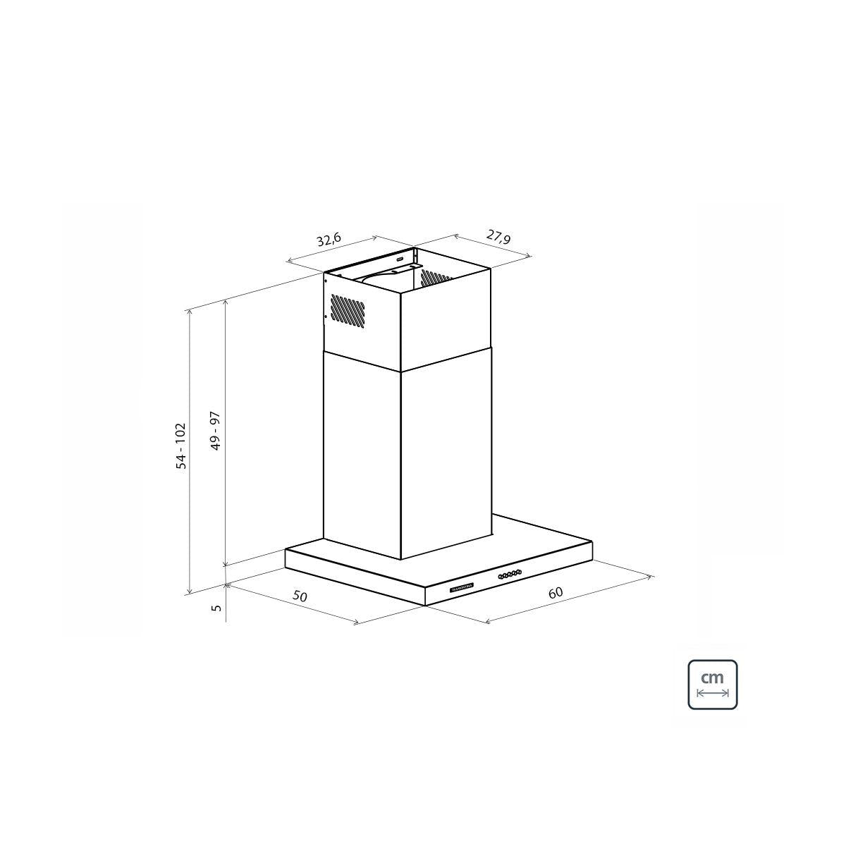 Coifa de Parede Tramontina New Dritta em Aço Inox 60 cm 127 V