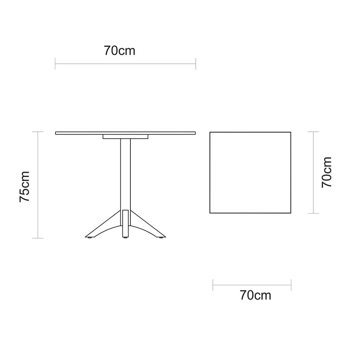 Mesa de Madeira Tramontina London Coluna Central Quadrada em Tauarí Amêndoa 4 Lugares 70 cm
