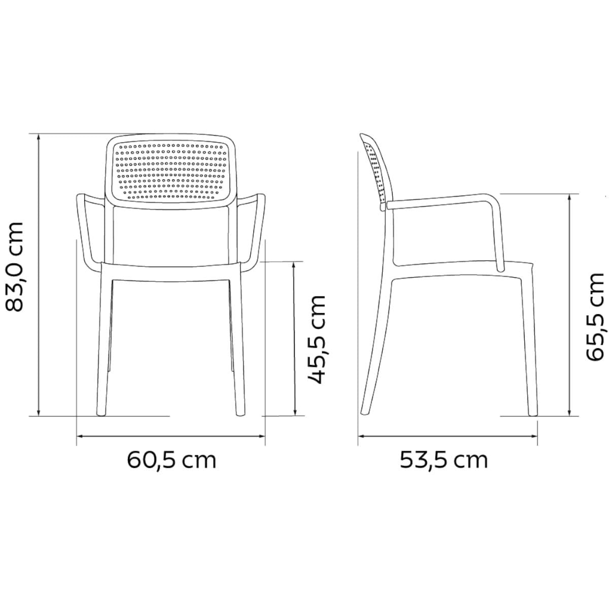 Cadeira Tramontina Serena com Braços Camurça Empilhável em Polipropileno com Proteção Antimicrobiana