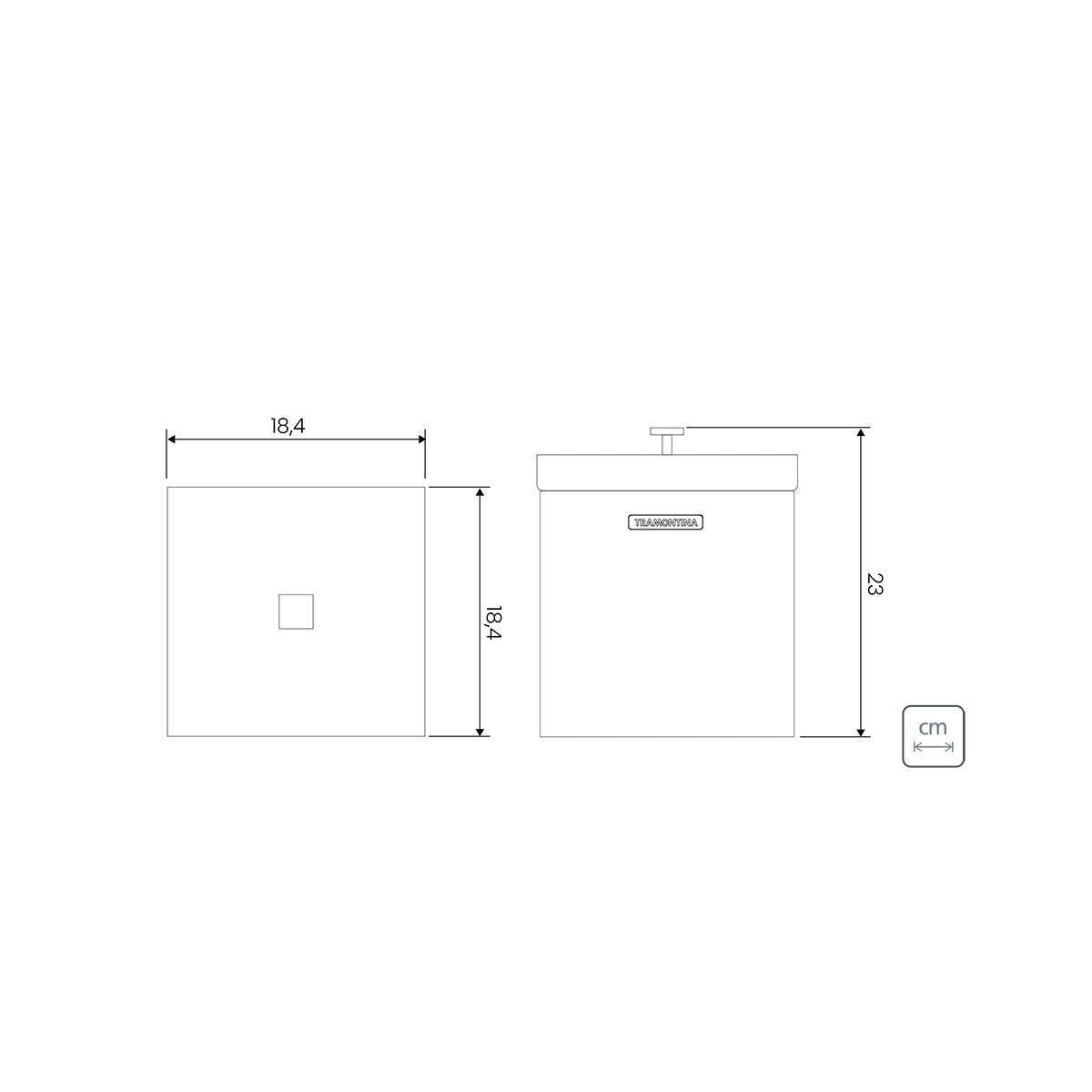Lixeira Tramontina Luz 4,5 Litros em Inox com Acabamento Fosco Black Matte