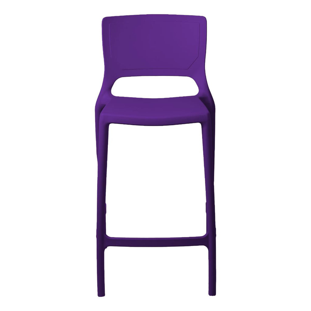 Banqueta Alta Cozinha Roxo Empilhável Urano em Polipropileno Acrilys