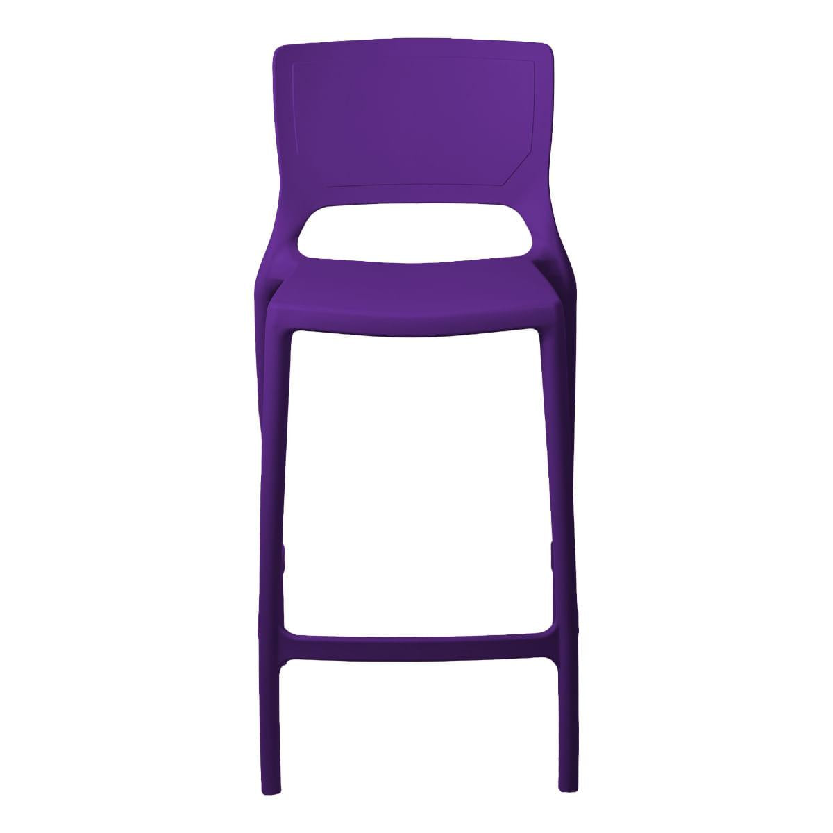 Banqueta Alta Cozinha Roxo Empilhável Urano em Polipropileno Acrilys