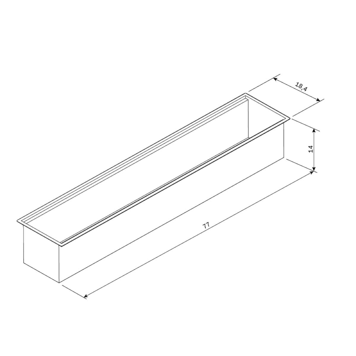 Canal Organizador em Aço Inox Tramontina para Sobrepor Scotch Brite 75x18 cm