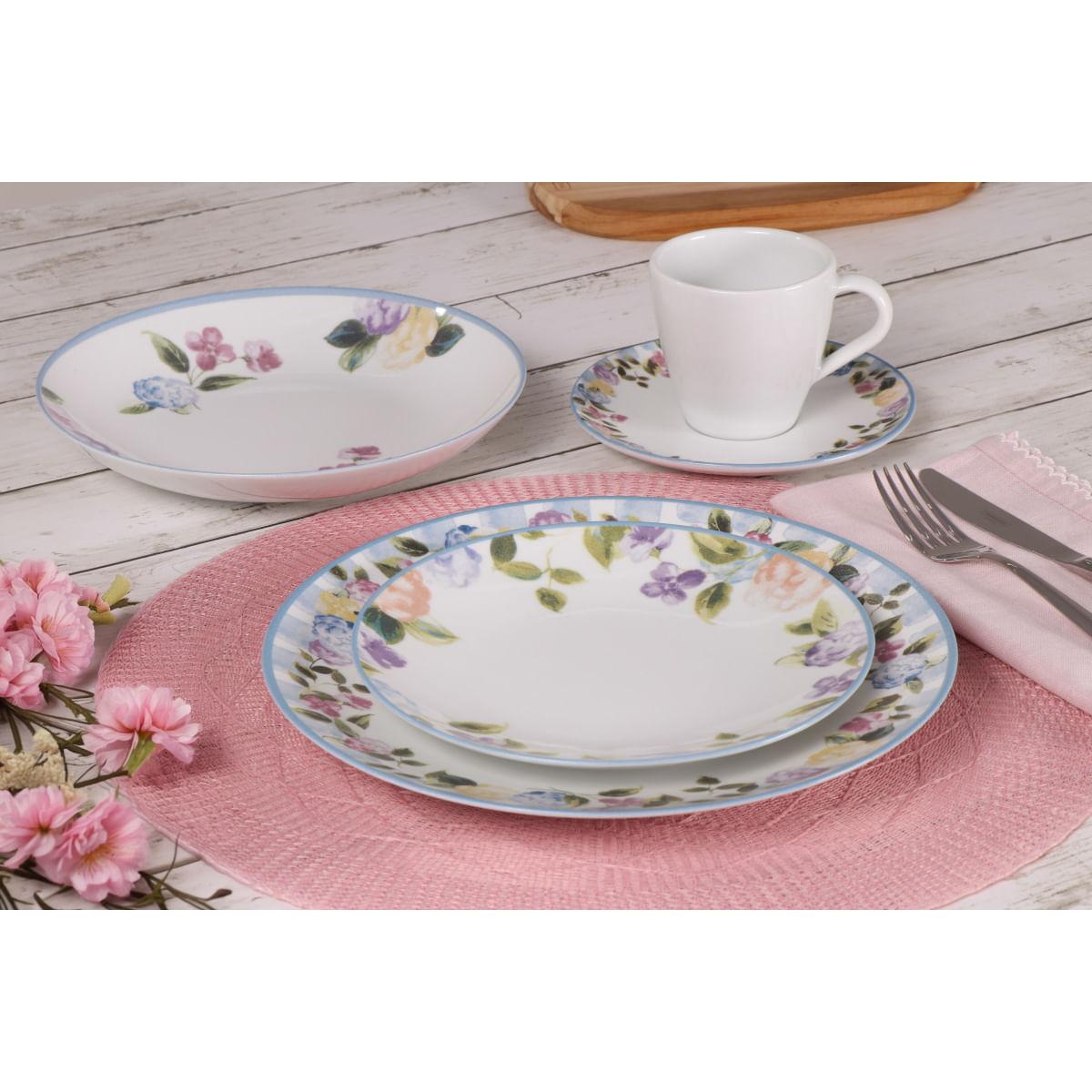 Aparelho de Jantar Tramontina Aura Porcelana Decorada 20 Peças
