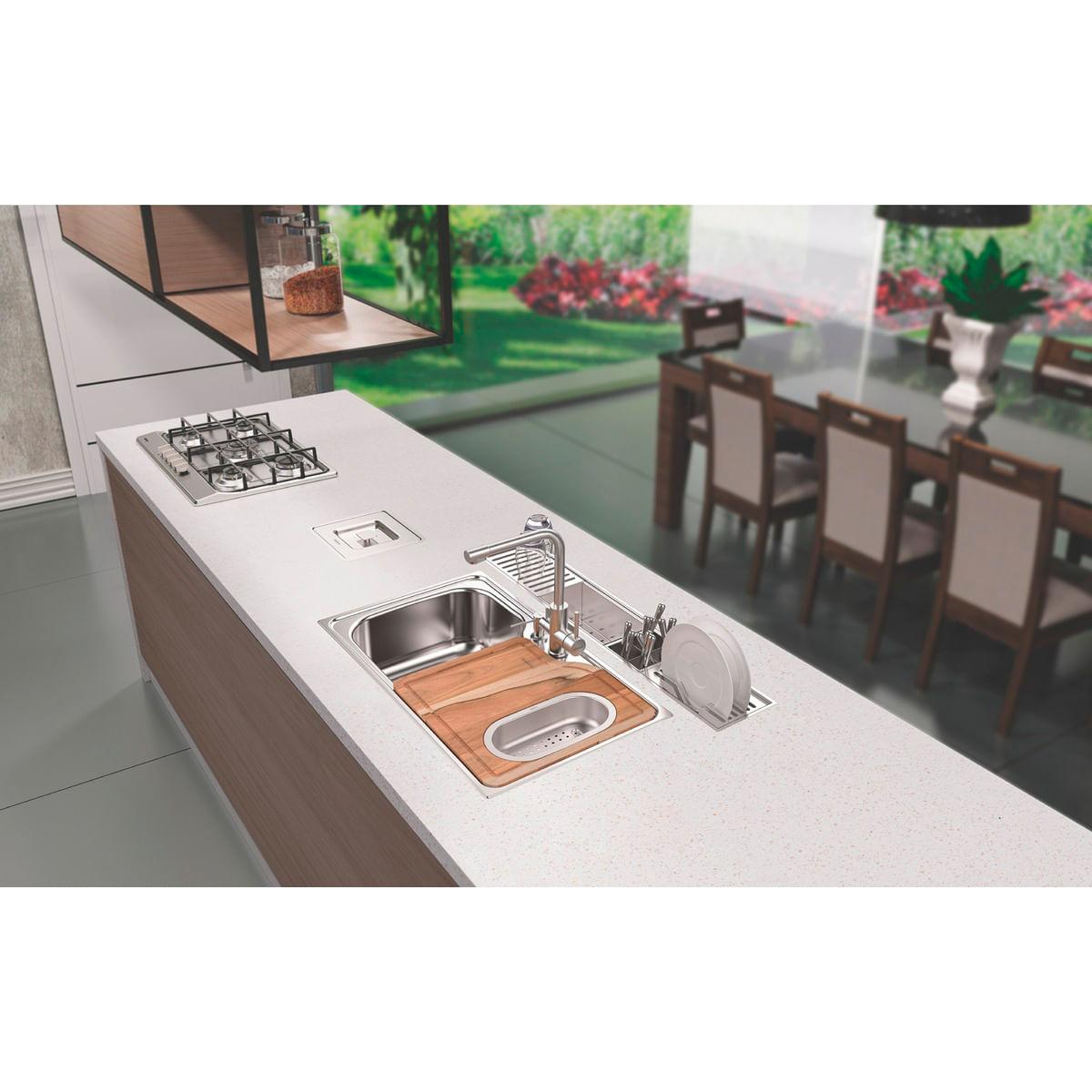 Canal Organizador Aço Inox Tramontina para Sobrepor Scotch Brite 105x18 cm